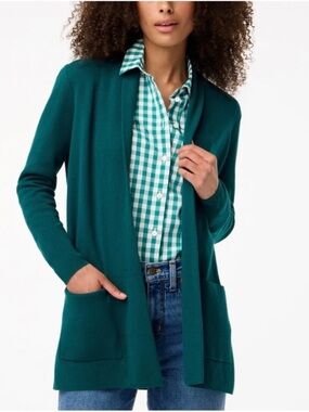 J. Crew Factory Green Chelsea Open-Front Sweater Blazer XS